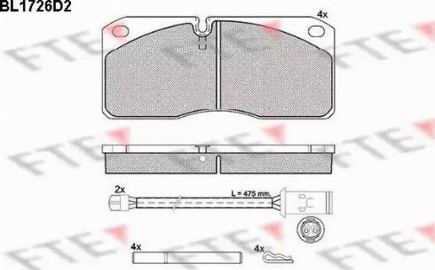 FTE BL1726D2 - Kit pastiglie freno, Freno a disco www.autoricambit.com