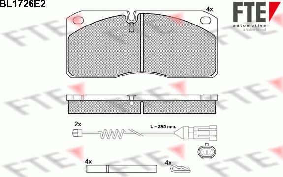 FTE BL1726E2 - Kit pastiglie freno, Freno a disco www.autoricambit.com