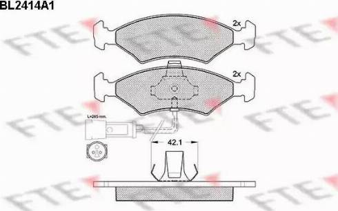 FTE BL2414A1 - Kit pastiglie freno, Freno a disco www.autoricambit.com