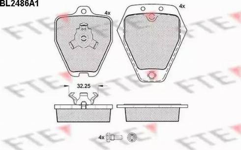 FTE BL2486A1 - Kit pastiglie freno, Freno a disco www.autoricambit.com