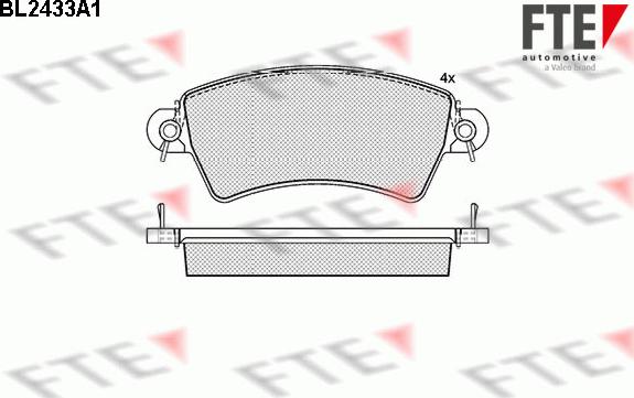 FTE BL2433A1 - Kit pastiglie freno, Freno a disco www.autoricambit.com