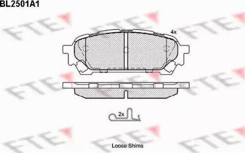 FTE BL2501A1 - Kit pastiglie freno, Freno a disco www.autoricambit.com