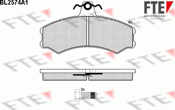 FTE BL2574A1 - Kit pastiglie freno, Freno a disco www.autoricambit.com