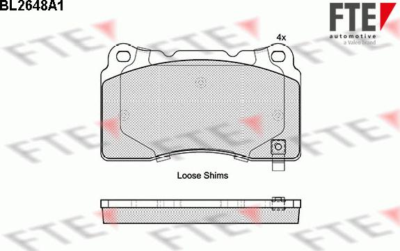 FTE BL2648A1 - Kit pastiglie freno, Freno a disco www.autoricambit.com