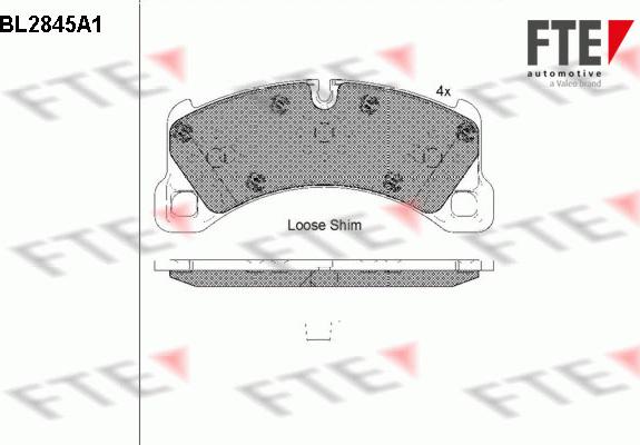 FTE BL2845A1 - Kit pastiglie freno, Freno a disco www.autoricambit.com