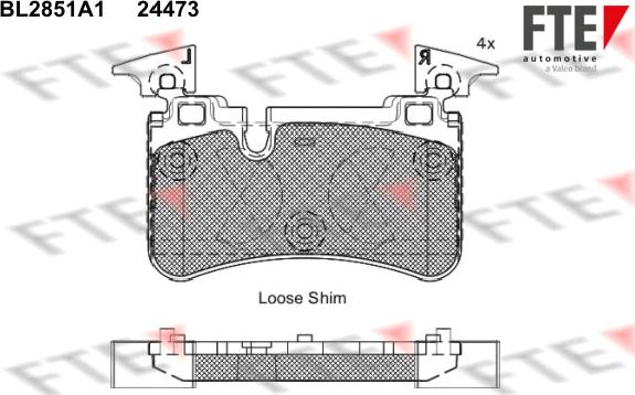 FTE BL2851A1 - Kit pastiglie freno, Freno a disco www.autoricambit.com