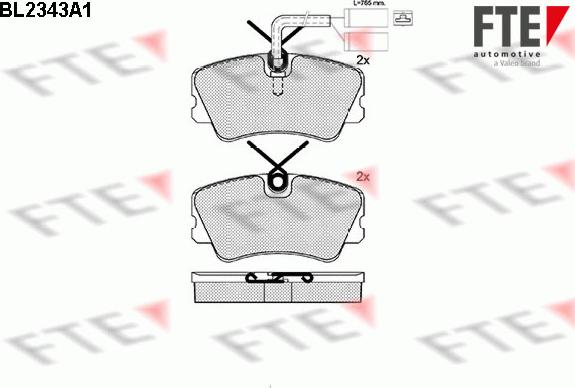 FTE BL2343A1 - Kit pastiglie freno, Freno a disco www.autoricambit.com