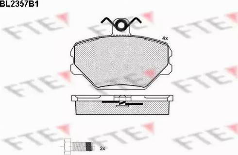 FTE BL2357B1 - Kit pastiglie freno, Freno a disco www.autoricambit.com