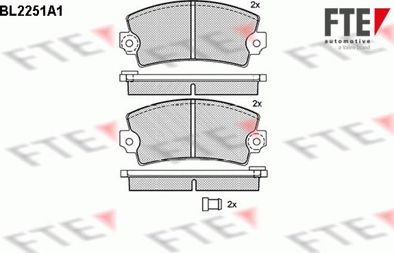 FTE BL2251A1 - Kit pastiglie freno, Freno a disco www.autoricambit.com