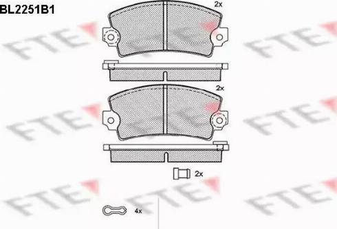 FTE BL2251B1 - Kit pastiglie freno, Freno a disco www.autoricambit.com