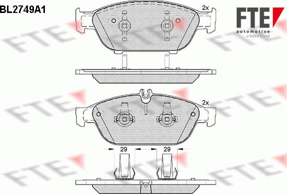 FTE BL2749A1 - Kit pastiglie freno, Freno a disco www.autoricambit.com