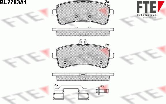 FTE BL2783A1 - Kit pastiglie freno, Freno a disco www.autoricambit.com