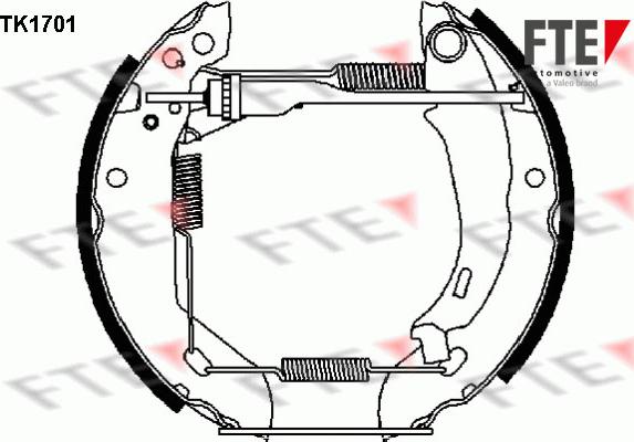 FTE TK1701 - Kit freno, freni a tamburo www.autoricambit.com