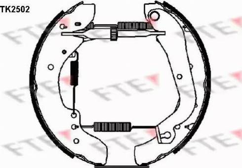 FTE TK2502 - Kit freno, freni a tamburo www.autoricambit.com