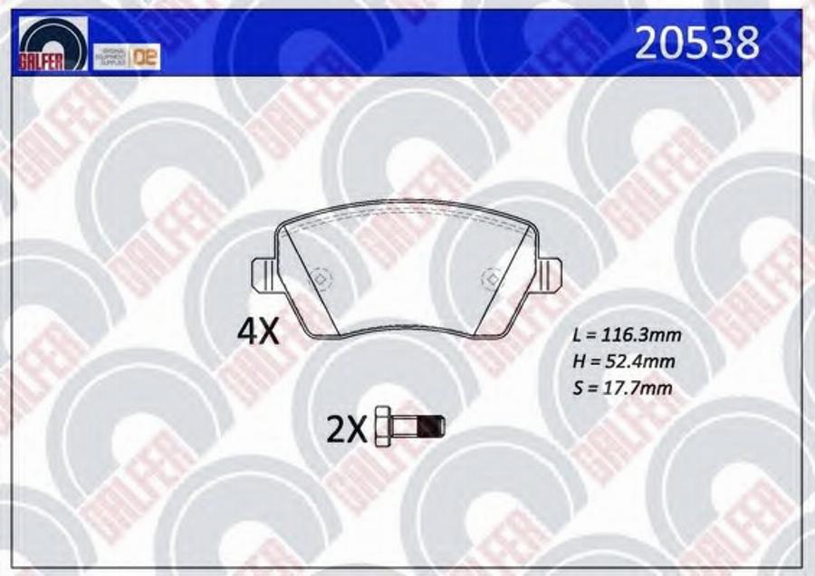 Galfer 20538 - Kit pastiglie freno, Freno a disco www.autoricambit.com