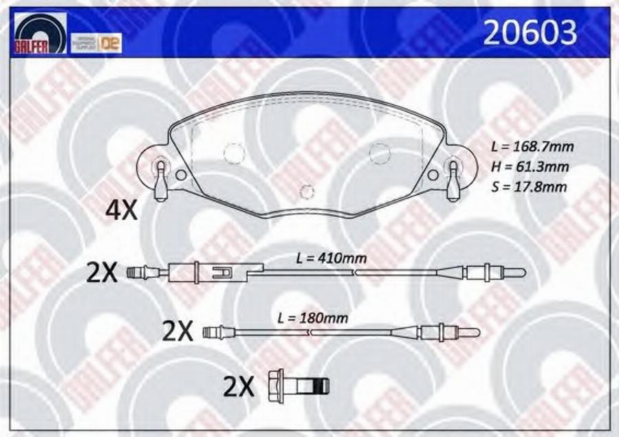 Galfer 20603 - Kit pastiglie freno, Freno a disco www.autoricambit.com