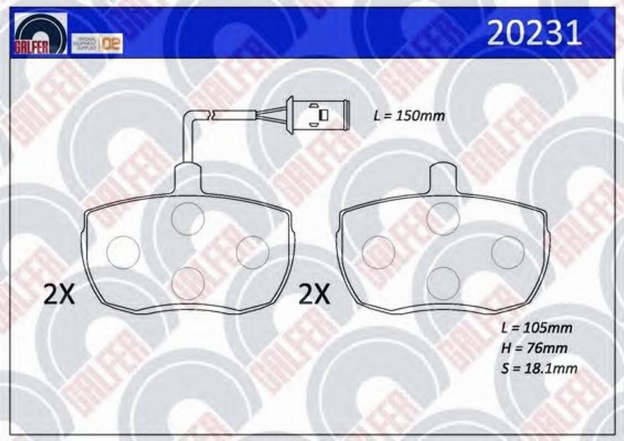 Galfer 20231 - Kit pastiglie freno, Freno a disco www.autoricambit.com