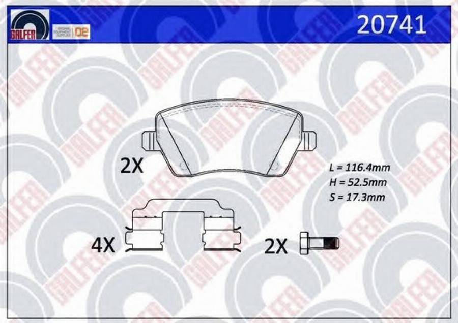 Galfer 20741 - Kit pastiglie freno, Freno a disco www.autoricambit.com