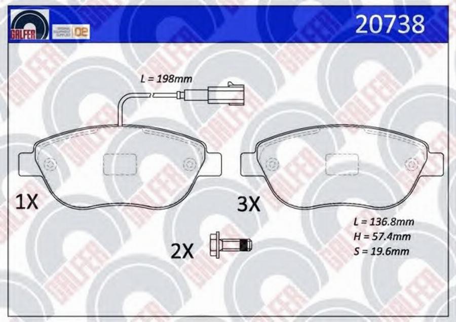 Galfer 20738 - Kit pastiglie freno, Freno a disco www.autoricambit.com