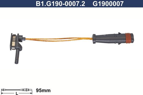 Galfer B1.G190-0007.2 - Contatto segnalazione, Usura past. freno/mat. d'attrito www.autoricambit.com