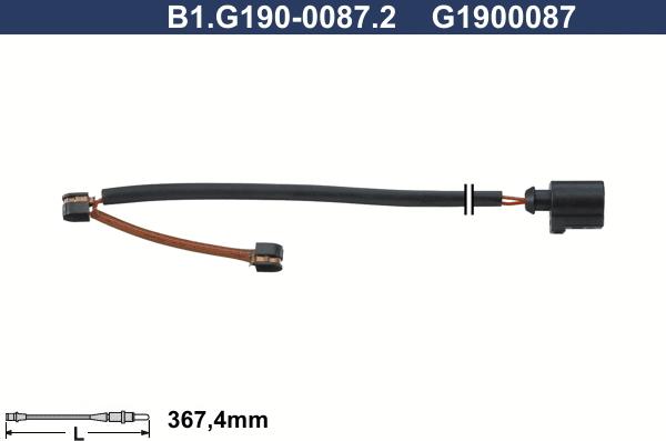 Galfer B1.G190-0087.2 - Contatto segnalazione, Usura past. freno/mat. d'attrito www.autoricambit.com