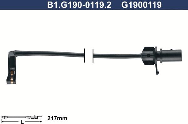 Galfer B1.G190-0119.2 - Contatto segnalazione, Usura past. freno/mat. d'attrito www.autoricambit.com