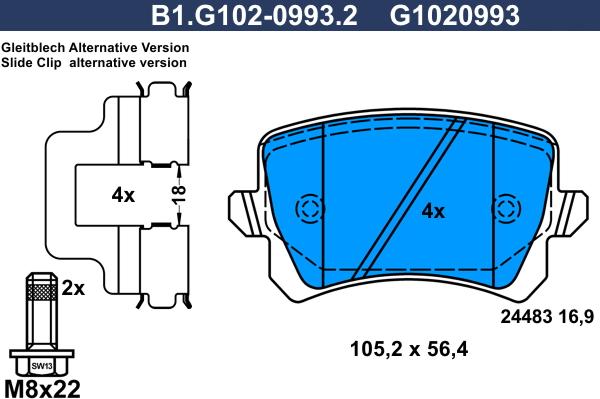Galfer B1.G102-0993.2 - Kit pastiglie freno, Freno a disco www.autoricambit.com
