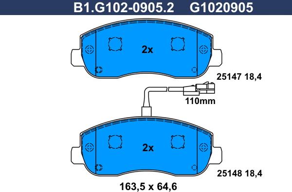 Galfer B1.G102-0905.2 - Kit pastiglie freno, Freno a disco www.autoricambit.com