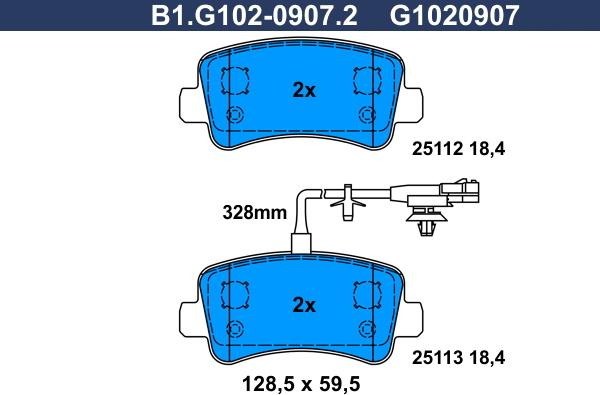 Galfer B1.G102-0907.2 - Kit pastiglie freno, Freno a disco www.autoricambit.com