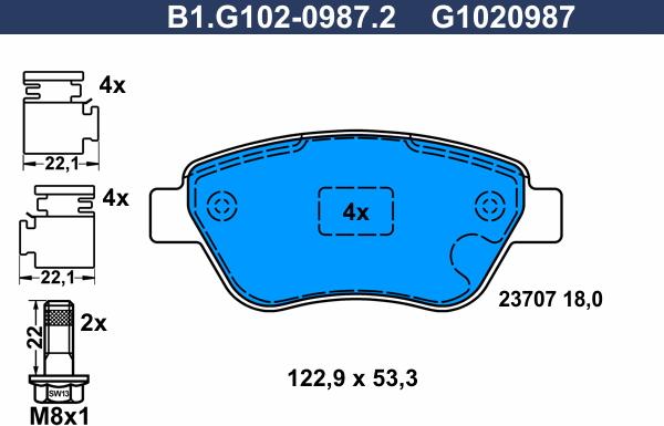 Galfer B1.G102-0987.2 - Kit pastiglie freno, Freno a disco www.autoricambit.com