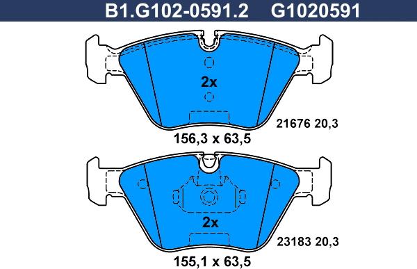 Galfer B1.G102-0591.2 - Kit pastiglie freno, Freno a disco www.autoricambit.com