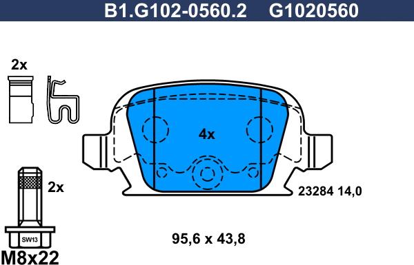 Galfer B1.G102-0560.2 - Kit pastiglie freno, Freno a disco www.autoricambit.com