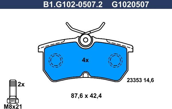 Galfer B1.G102-0507.2 - Kit pastiglie freno, Freno a disco www.autoricambit.com