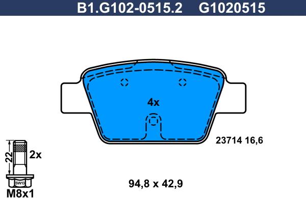Galfer B1.G102-0515.2 - Kit pastiglie freno, Freno a disco www.autoricambit.com