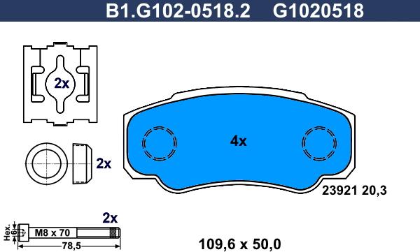 Galfer B1.G102-0518.2 - Kit pastiglie freno, Freno a disco www.autoricambit.com