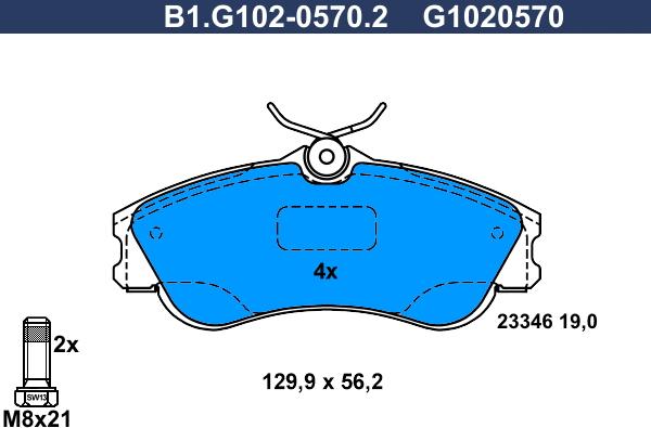 Galfer B1.G102-0570.2 - Kit pastiglie freno, Freno a disco www.autoricambit.com