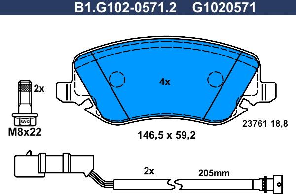 Galfer B1.G102-0571.2 - Kit pastiglie freno, Freno a disco www.autoricambit.com