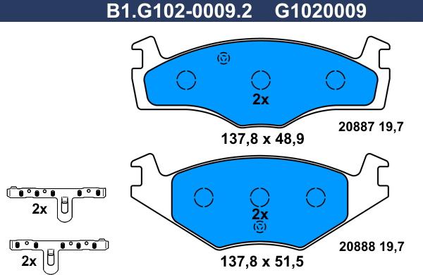 Galfer B1.G102-0009.2 - Kit pastiglie freno, Freno a disco www.autoricambit.com