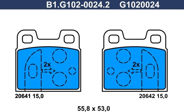 Galfer B1.G102-0024.2 - Kit pastiglie freno, Freno a disco www.autoricambit.com