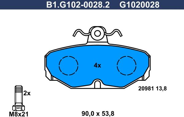 Galfer B1.G102-0028.2 - Kit pastiglie freno, Freno a disco www.autoricambit.com