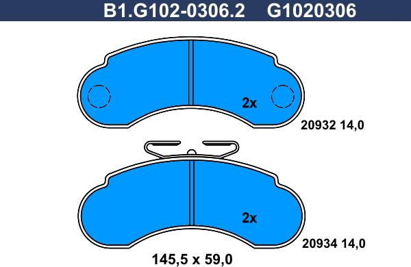 Galfer B1.G102-0306.2 - Kit pastiglie freno, Freno a disco www.autoricambit.com
