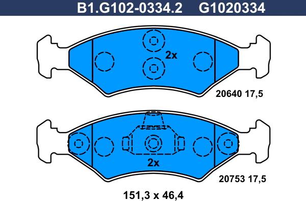 Galfer B1.G102-0334.2 - Kit pastiglie freno, Freno a disco www.autoricambit.com