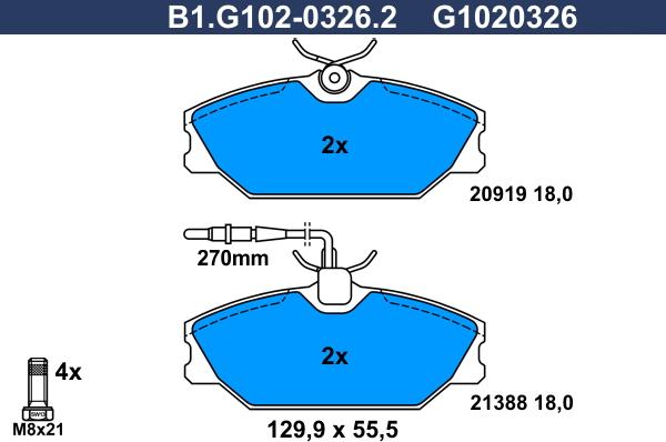 Galfer B1.G102-0326.2 - Kit pastiglie freno, Freno a disco www.autoricambit.com