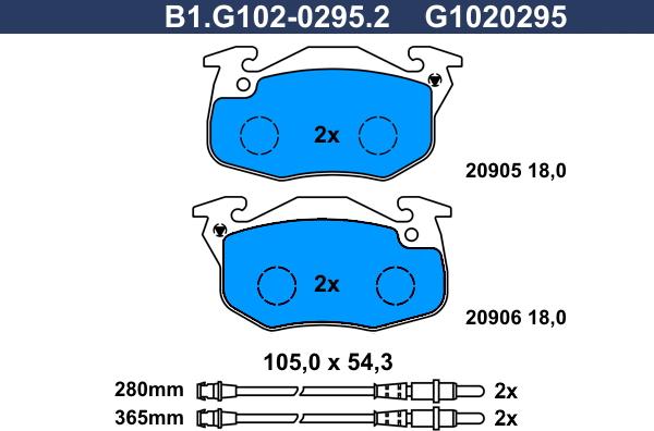 Galfer B1.G102-0295.2 - Kit pastiglie freno, Freno a disco www.autoricambit.com