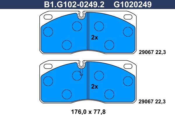 Galfer B1.G102-0249.2 - Kit pastiglie freno, Freno a disco www.autoricambit.com