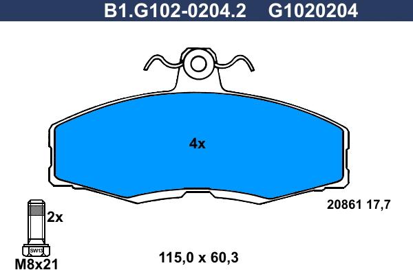 Galfer B1.G102-0204.2 - Kit pastiglie freno, Freno a disco www.autoricambit.com