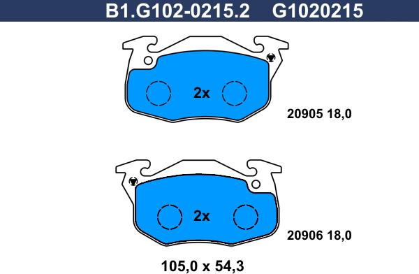 Galfer B1.G102-0215.2 - Kit pastiglie freno, Freno a disco www.autoricambit.com