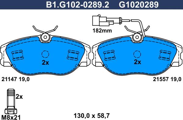 Galfer B1.G102-0289.2 - Kit pastiglie freno, Freno a disco www.autoricambit.com