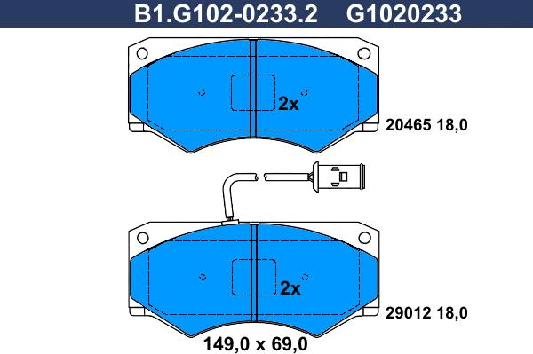 Galfer B1.G102-0233.2 - Kit pastiglie freno, Freno a disco www.autoricambit.com