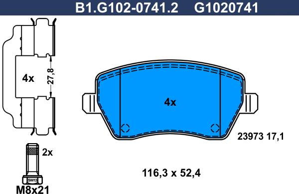 Galfer B1.G102-0741.2 - Kit pastiglie freno, Freno a disco www.autoricambit.com